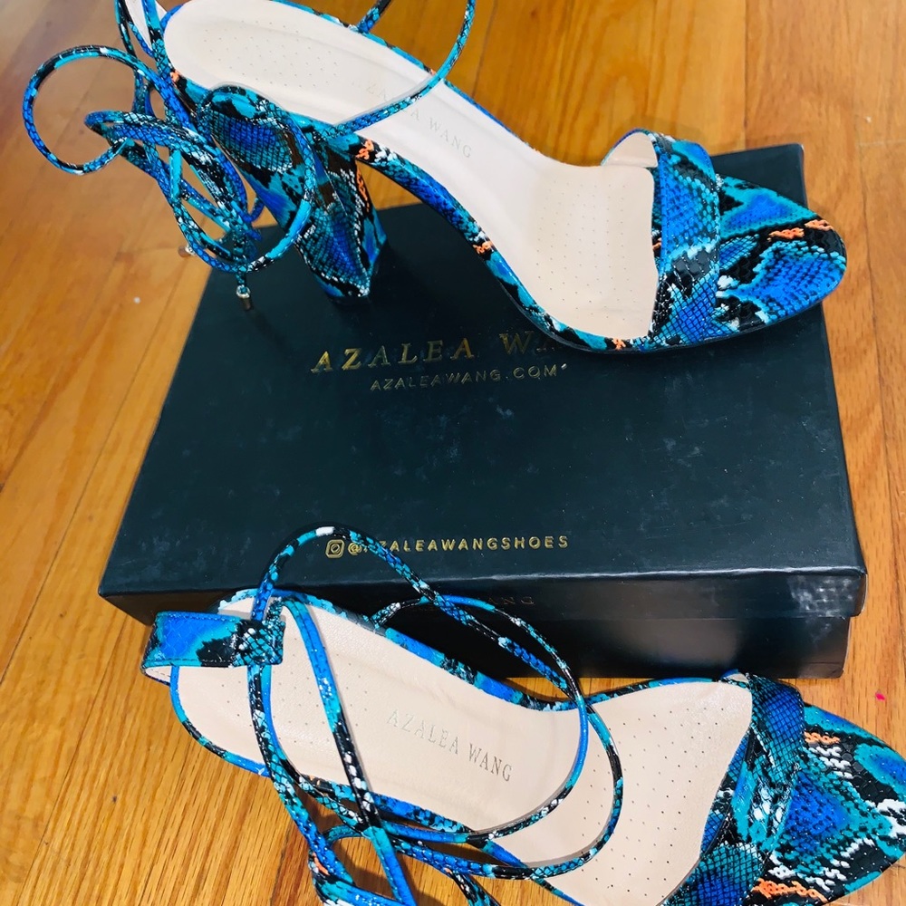 Blue snake heels